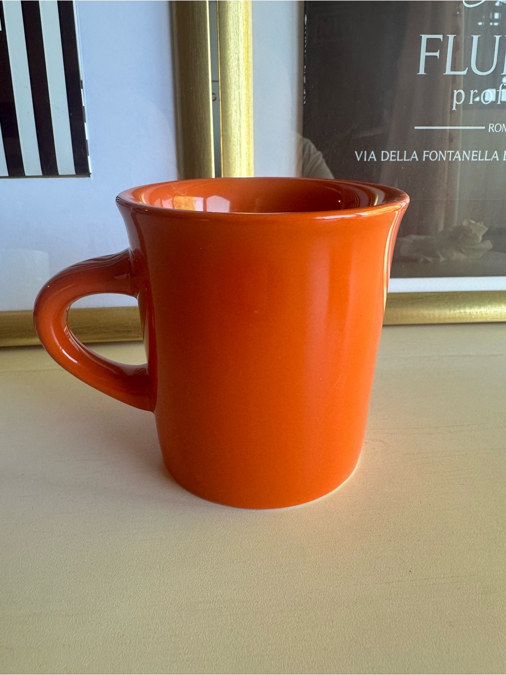 Fishs Eddy Classic Ceramic Orange Coffee Mug